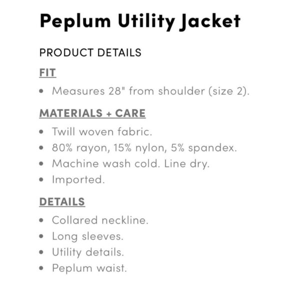 Torrid Size 4x Black Peplum Utility Jacket with Buttons - Picture 4 of 8